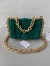 Bottega Veneta Chain Cassette Bag In Emerald Green Suede