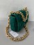 Bottega Veneta Chain Cassette Bag In Emerald Green Suede