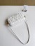Bottega Veneta Knot Minaudiere On Strap In White Foulard Intreccio Leather