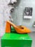 Bottega Veneta Tower Mules In Orange Patent Calfskin