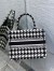 Dior Small Book Tote Bag In Micro Houndstooth Embroidery 