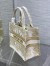 Dior Small Book Tote Bag In Gold Rêve d'Infini Embroidery