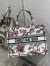 Dior Medium Book Tote Bag In White Multicolor Jardin Botanique Embroidery