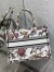 Dior Medium Book Tote Bag In White Multicolor Jardin Botanique Embroidery
