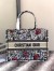 Dior Small Book Tote In Multicolor Mille Fleurs Embroidery