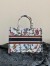 Dior Medium Book Tote Bag In White Dior Petites Fleurs Embroidery