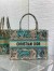 Dior Medium Dioriviera Book Tote in Raffia with Green Toile de Jouy Sauvage Embroidery