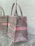 Dior Medium Book Tote Bag in Grey and Pink Toile de Jouy Reverse Embroidery