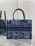 Dior Medium Book Tote Bag In Denim Blue Toile de Jouy Embroidery