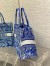 Dior Medium Book Tote Bag In Fluorescent Blue Toile de Jouy Reverse Embroidery