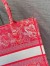 Dior Medium Book Tote Bag In Fluorescent Pink Toile de Jouy Reverse Embroidery