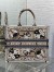 Dior Large Book Tote Bag in Beige Butterfly Bandana Embroidery