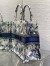 Dior Large Book Tote Bag in Denim Blue Dior Chardons Embroidery