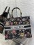 Dior Large Book Tote Bag In Black Multicolor Jardin Botanique Embroidery