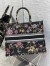 Dior Large Book Tote Bag In Black Multicolor Jardin Botanique Embroidery