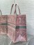 Dior Large Book Tote Bag in Pink and Gray Toile de Jouy Sauvage Embroidery