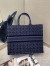 Dior Book Tote Bag In Blue Cannage Embroidered Velvet