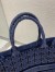 Dior Book Tote Bag In Blue Cannage Embroidered Velvet