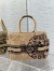 Dior Small Catherine Tote Bag In Beige Jute Canvas with Union Motif