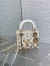 Dior Lady Dior Mini Bag in White Calfskin with Multicolor Small Flowers