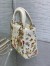 Dior Lady Dior Mini Bag in White Calfskin with Multicolor Small Flowers