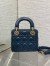 Dior Lady Dior Mini Bag with Chain in Navy Blue Cannage Lambskin