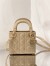 Dior Lady Dior Mini Chain Bag with Chain in Aesthetic Beige Patent Calfskin