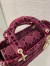 Dior Medium Lady D-Lite Bag In Bordeaux Embroidered Velvet