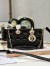 Dior Lady D-Joy Medium Bag In Black Patent Cannage Calfskin