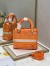 Dior Medium Lady D-Lite Bag In Fluorescent Orange Toile de Jouy Reverse Embroidery