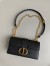 Dior 30 Montaigne East-West Bag with Chain in Black Calfskin