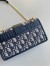 Dior 30 Montaigne East-West Bag with Chain in Blue Oblique Jacquard