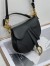 Dior Saddle Mini Bag with Strap in Black Grained Calfskin