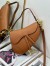 Dior Saddle Bag with Strap in Brown Grained Calfskin
