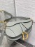 Dior Saddle Bag with Strap in Grey Stone Grained Calfskin