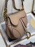 Dior Saddle Bag with Strap in Warm Taupe Grained Calfskin