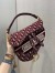 Dior Saddle Bag In Burgundy Dior Oblique Embroidered Velvet