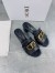 Dior 30 Montaigne Heeled Slides In Black Calfskin