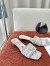 Dior Dioriviera Dway Heeled 35MM Slides in Grey Toile de Jouy Sauvage Cotton