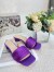 Dior Dway Heeled 35MM Slides in Purple Embroidered Satin and Cotton