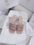 Dior Dway Heeled 35MM Slides in Blush Metallic Thread Embroidered Satin