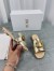 Dior 30 Montaigne Slides In Gold Metallic Calfskin
