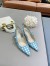 Dior J'Adior Slingback 65mm Pumps In Blue Houndstooth Embroidery