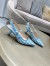 Dior J'Adior Slingback 65mm Pumps In Blue Houndstooth Embroidery