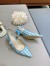 Dior J'Adior Slingback 65mm Pumps In Blue Houndstooth Embroidery