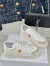 Dior Star Platform Sneakers in White Calfskin with Gold Star 
