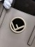 Fendi Grey Leather Logo Shopper Bag