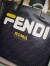 Fendi Black Glazed Fabric Shopper White Logo Bag