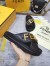 Fendi Fendigraphy Slides In Black Calfskin