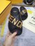 Fendi Fendigraphy Slides In Black Calfskin